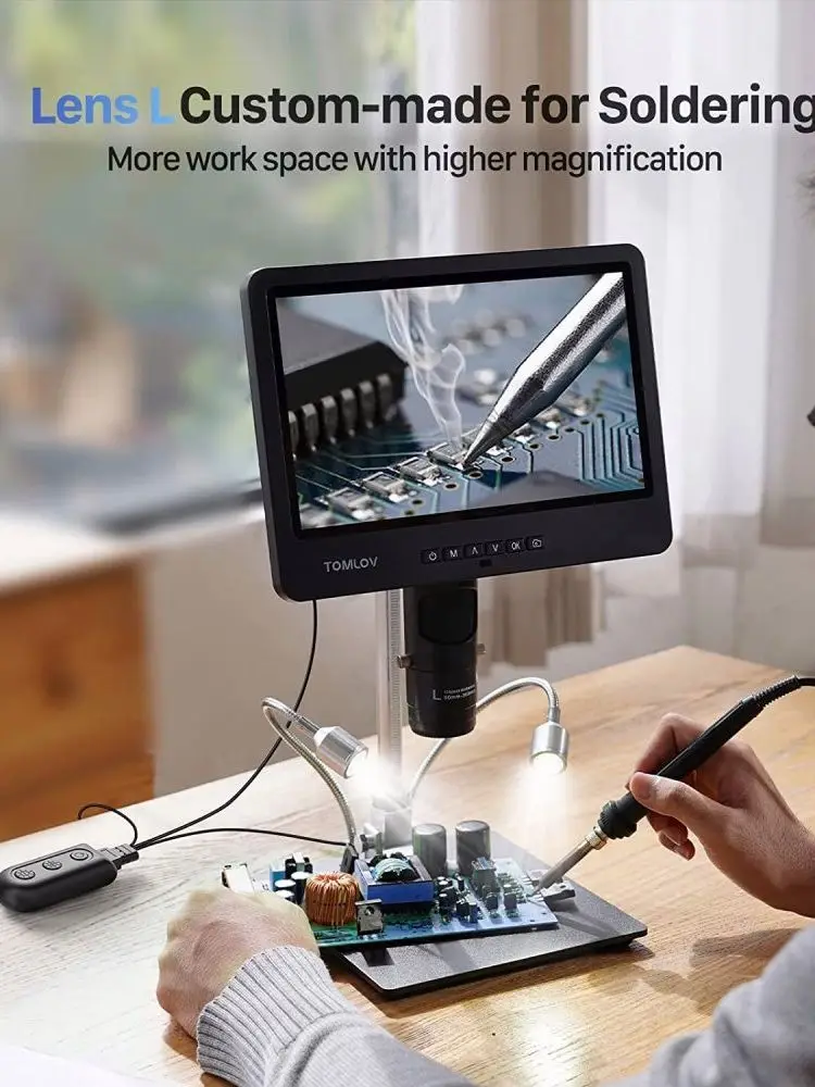 TOMLOV DM602 HDMI USB Digitale Microscoop 1500X 10.1 "IPS LCD voor Elektronica Soldeergereedschap Triple Lens Microscopio Camera - afbeelding 2