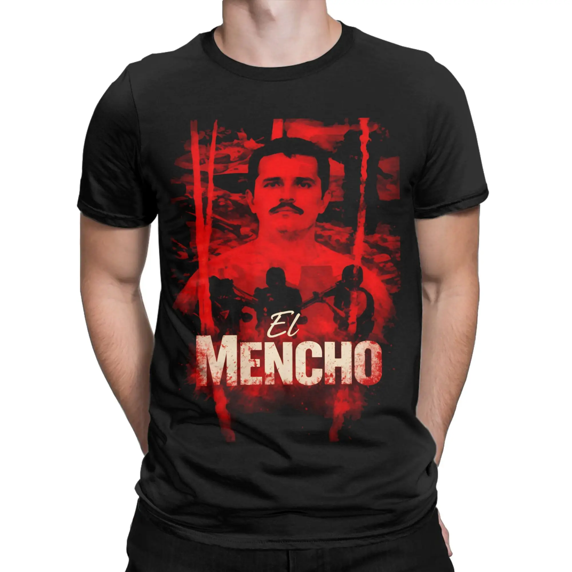 

Модная футболка RIP El Mencho 1966-2026 MEXICO для унисекс, хлопковая футболка с короткими рукавами, топы с короткими рукавами