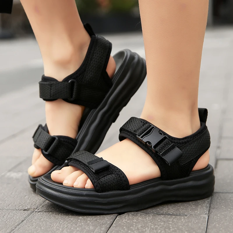 Children's sandals non-slip simple beach shoes boys all summer new primary school students thick soled open toe wear