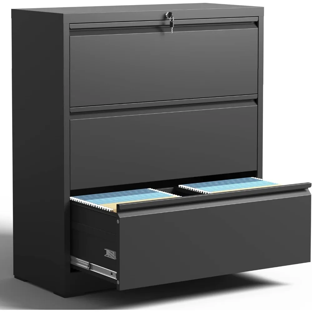 

3 Drawer Lateral File Cabinet, File Cabinets for Home Office Legal/Letter A4 Size, File Cabinet with 3 Drawer Cabinet, Require