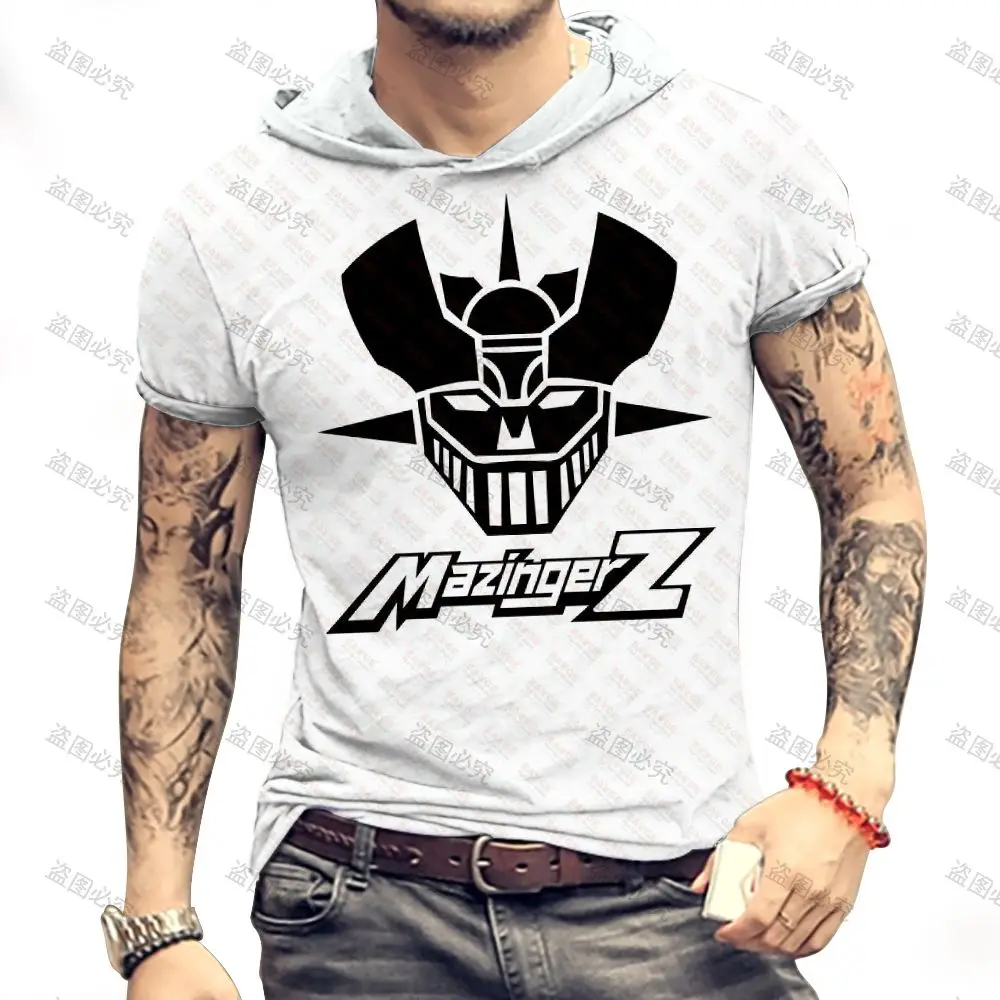 Mazinger Z Men\'s Hooded T-Shirt High Quality T-Shirt Clothing Anime T-shirts Oversized Essentials Short Sleeve Y2k New 3XL 2024