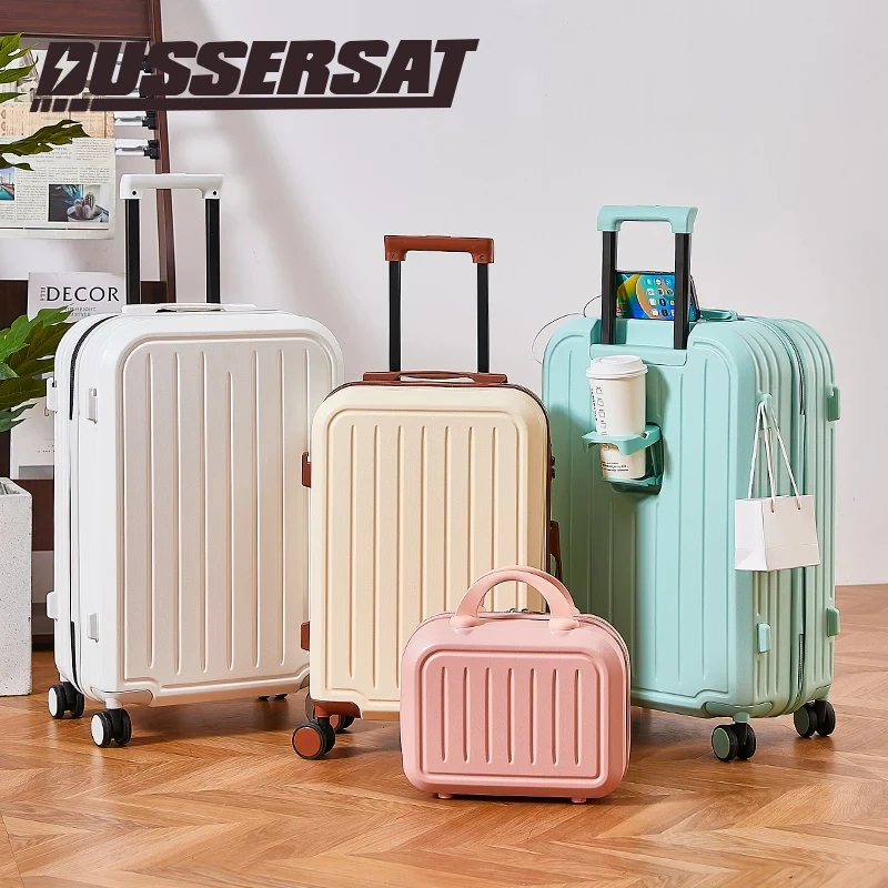 Aluminum Luggage Set - 100% Magnesium Alloy, 20-28 Inch Trolley Cases, Carry-On with Cup Holder  carry on luggage  suitcases