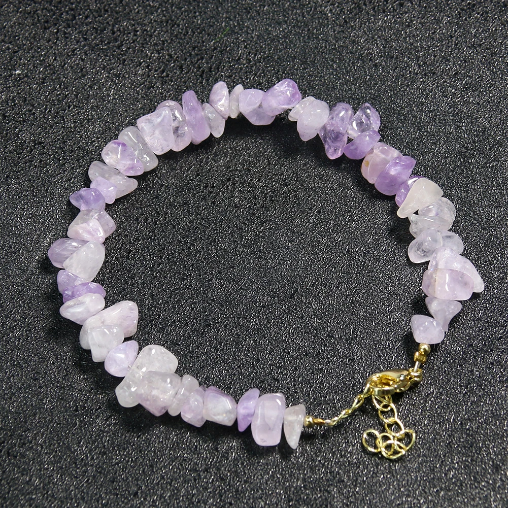 Genuine Amethyst Pink Crystal Tourmaline Quartz Energy Bracelet Degauss Lucky Fortune Amulet Mascot Tarot Card Sorceress Jewelry