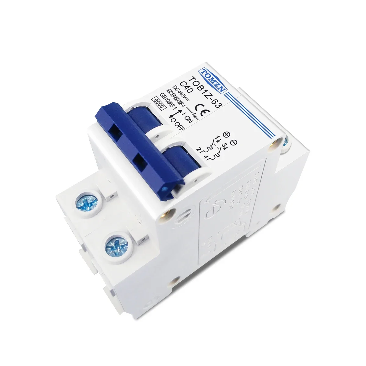 TOMZN 2P 20A DC 440V Disyuntor de corriente continua MCB C curva
