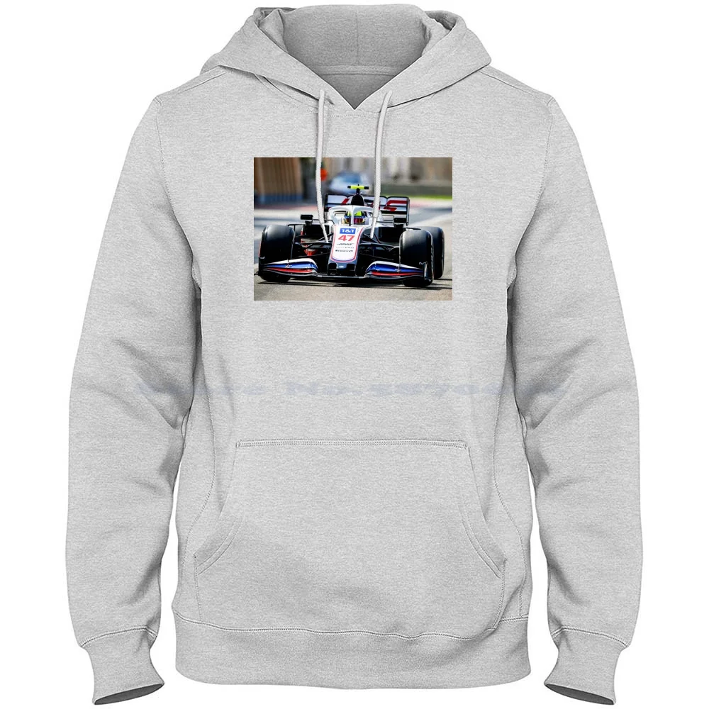 Mick Schumacher Racing His 2021 Car 2 100% Cotton Hoodie Racecars Sports Fia Racingdriver Racing Driver Grandprix Grand