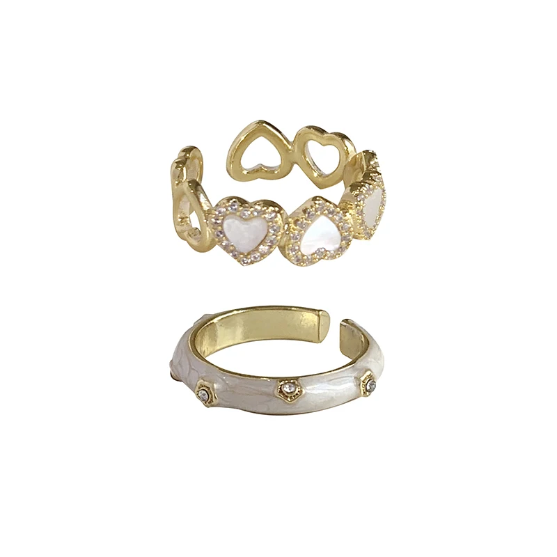 

Natural Fritillary Gentle Wind Ring Female Index Finger Ring Set Opening Adjustable Advanced