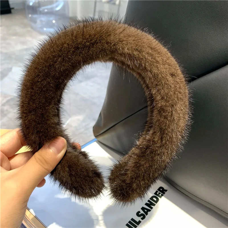 Real Mink Fur Headbands para Mulheres, Luxo Inverno Hair Band, Lady Fashion Hair Hoop, Furry Gift, Venda Quente, 100% de Alta Qualidade, 2022