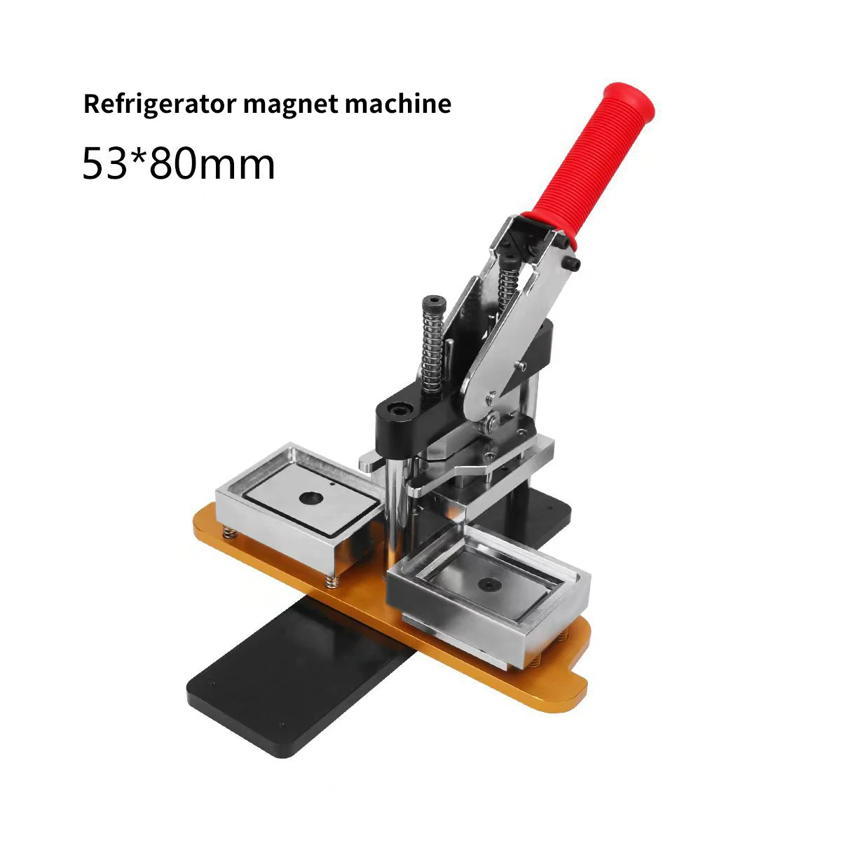 Grade 80*53 Manual All-Metal Tinplate Badge Making Machine for Fridge Badges Button New Steel Restaurant Rectangular Rotary