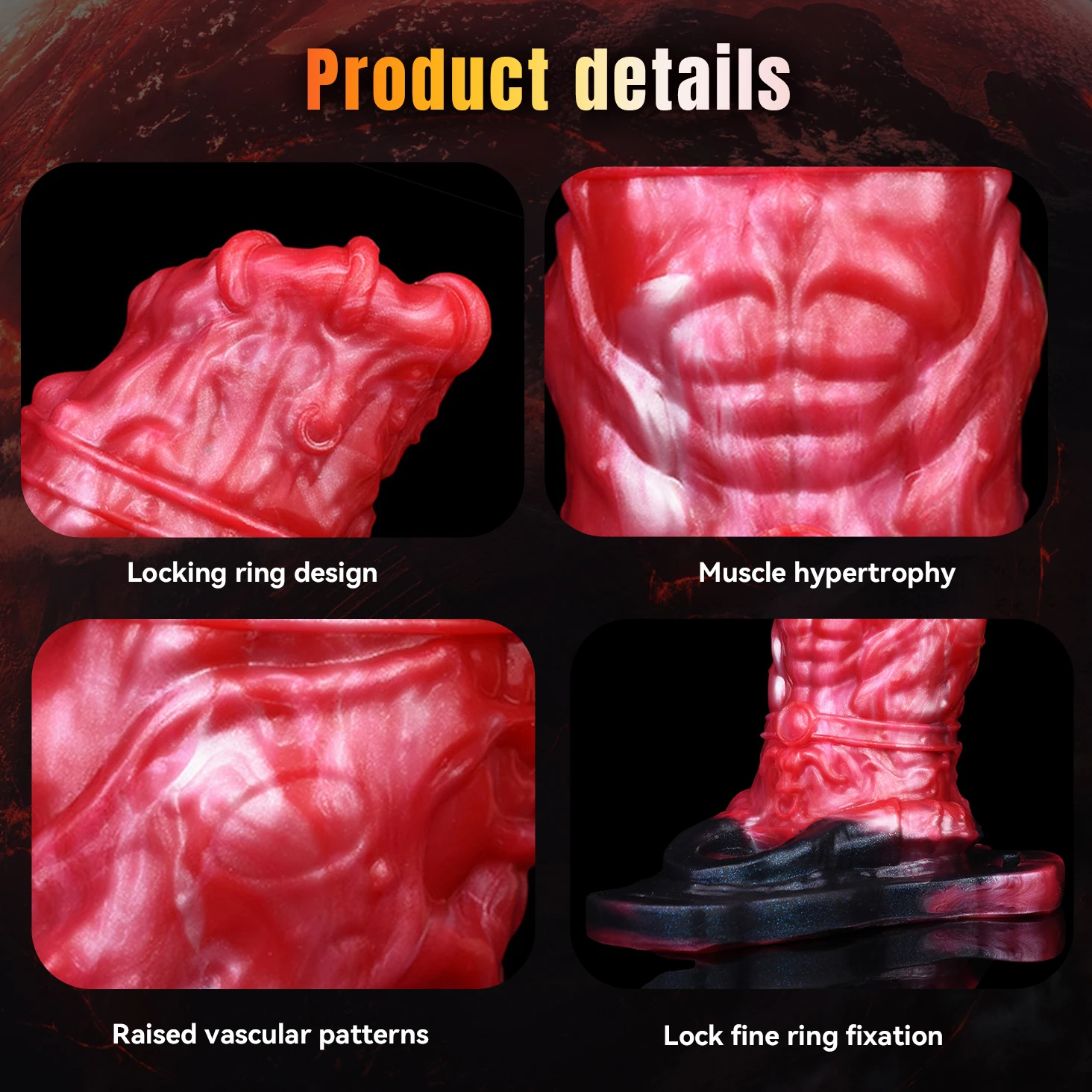 SHAZ الخيال شكل حيوان ذكر الاستمناء هزاز القضيب كم دسار غمد سيليكون خاتم الديك تأخير القذف الجنس لعب 18 +