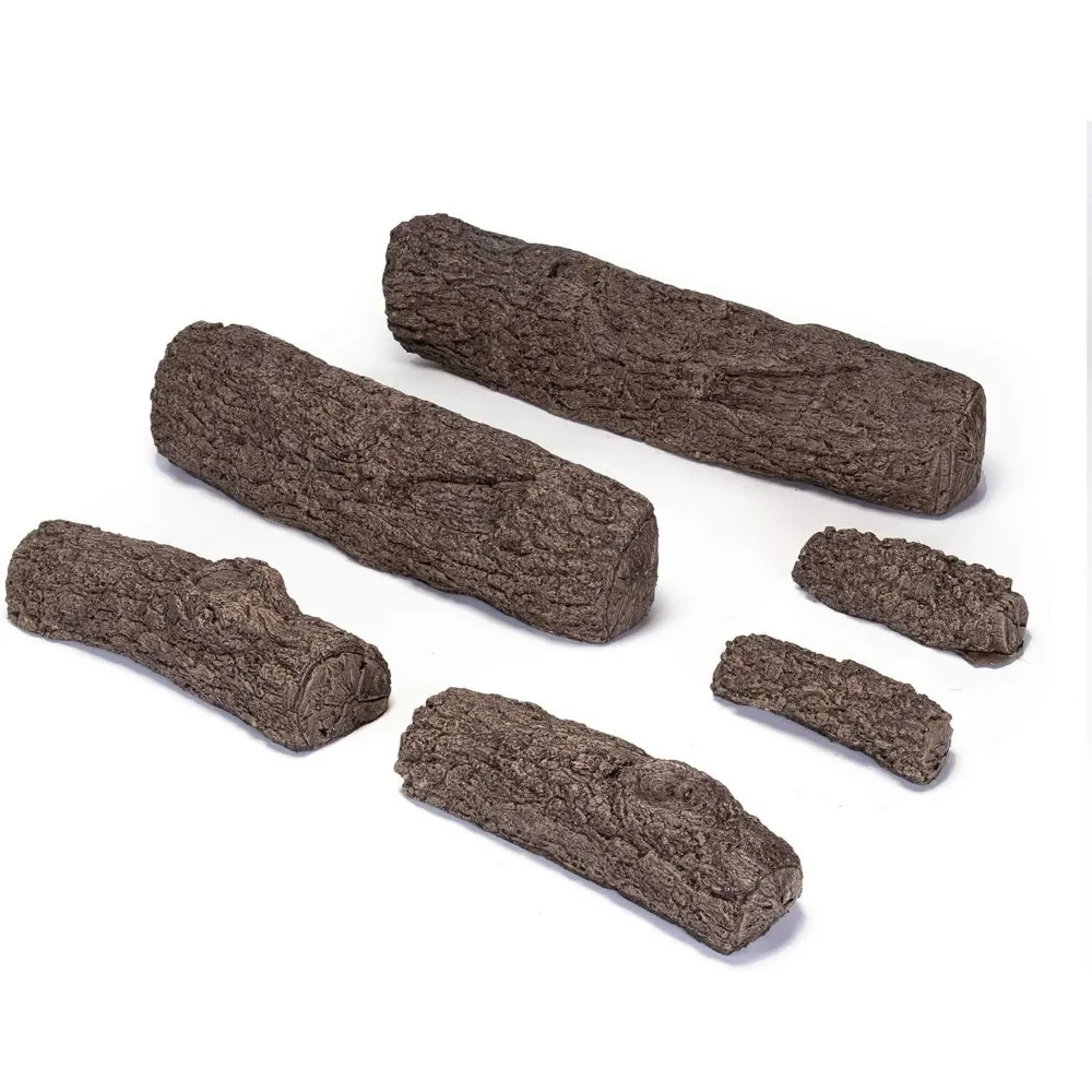 مجموعة سجل البلوط المباشر مقاس 18 بوصة مع موقد بفتحات تهوية، مجموعة توصيل الغاز المضاءة المتطابقة للغاز الطبيعي