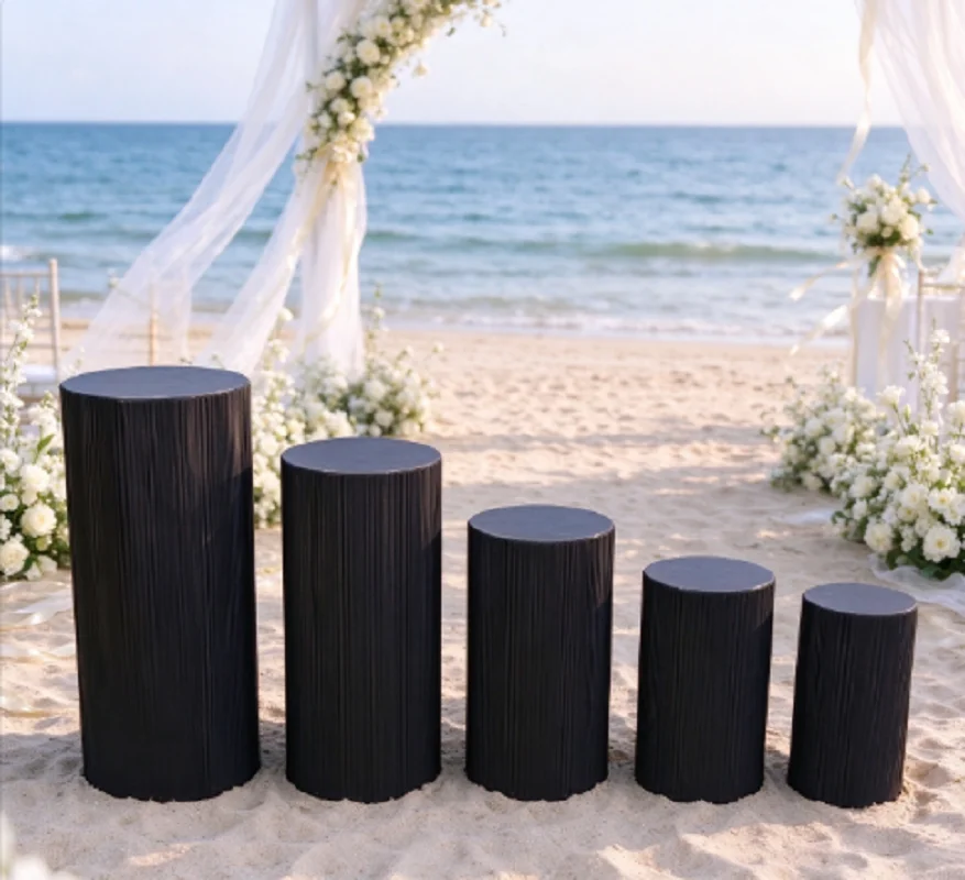 Creative Iron Art Corrugated Cylindrical Dessert Stand for Wedding Birthday Party Cake Display Stand Unique Decorative Holder