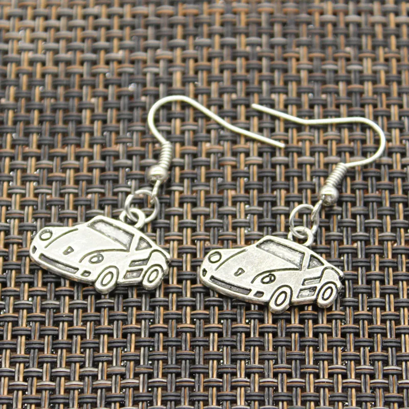 New Fashion Handmade Bike Bicycle School Bus Car Pendants Silver Color Earrings For Womens Style