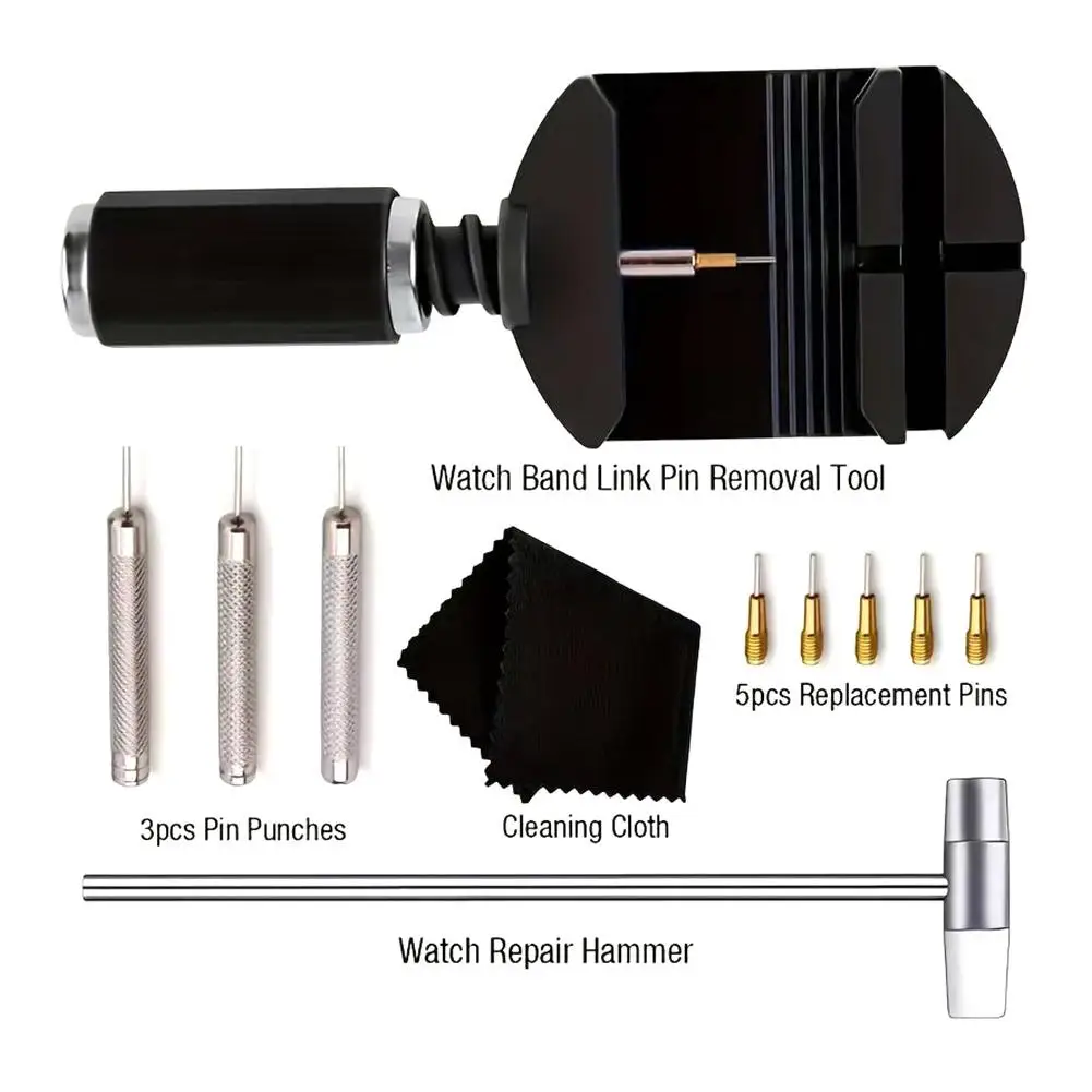 1/2Set Repair Tool Strap Adjuster Band Tool With Pin Watch Bracelet Link Pin Tool Remover Easy To Remover Watch Regulator Tool