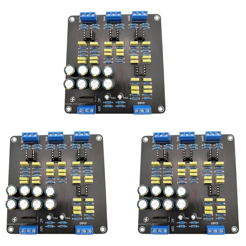 A25P 3X NE5532 Speaker Crossover Filter Dual-Channel 2.0 Stereo High/Mid/Bass 3-Way DIY Speaker Amplifier Divider