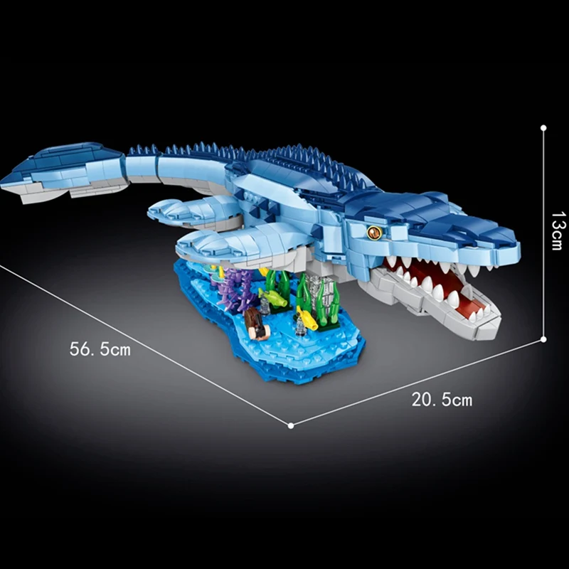 

Jurassic Dinosaurs Park World Mosasaurus Dinosaur Ocean Animal Model Building Blocks Toys for Children Kids Gifts 1158PCS Bricks