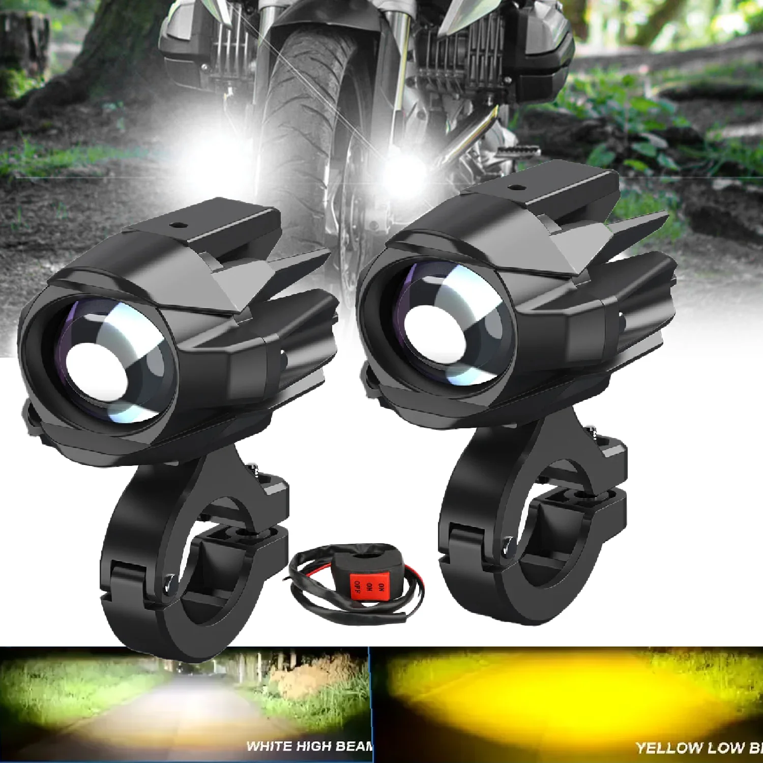 Faro LED para Motocicleta, Luces Antiniebla Delanteras Dobles, Luces de Conducción, Superbrillantes para BMW, Honda, Yamaha, Suzuki, 4x4, ATV, Camioneta, Bicicleta, SUV