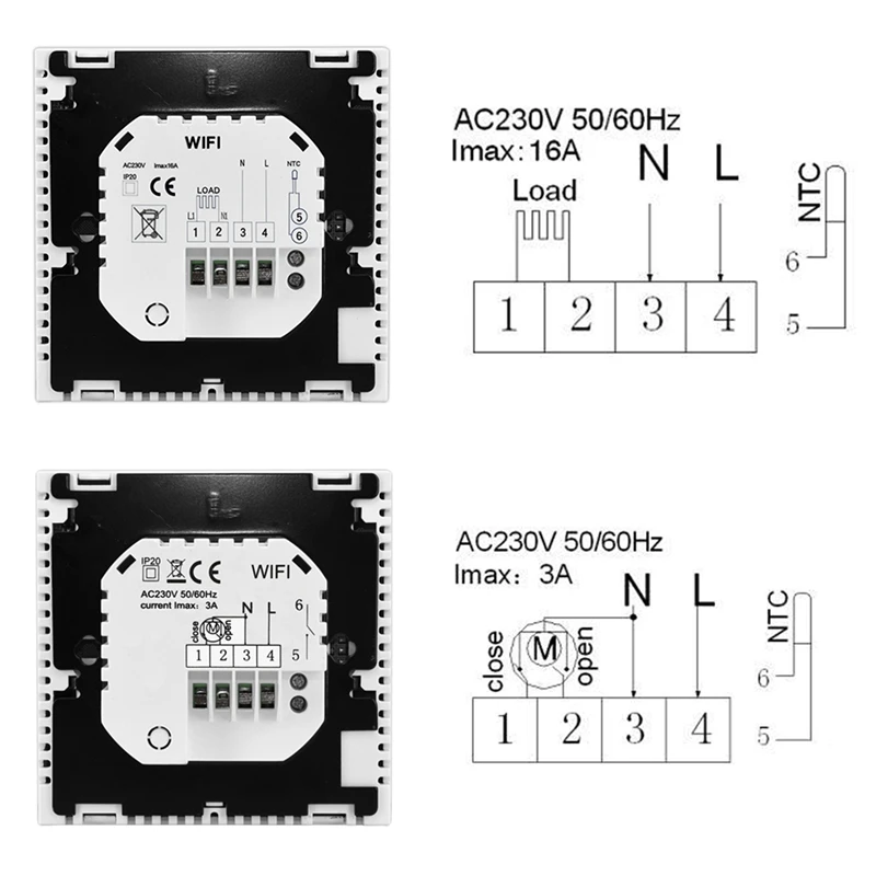 Controlador de temperatura de calefacción con pantalla táctil, termostato Wifi HY607WE, funciona para calefacción eléctrica de suelo, agua