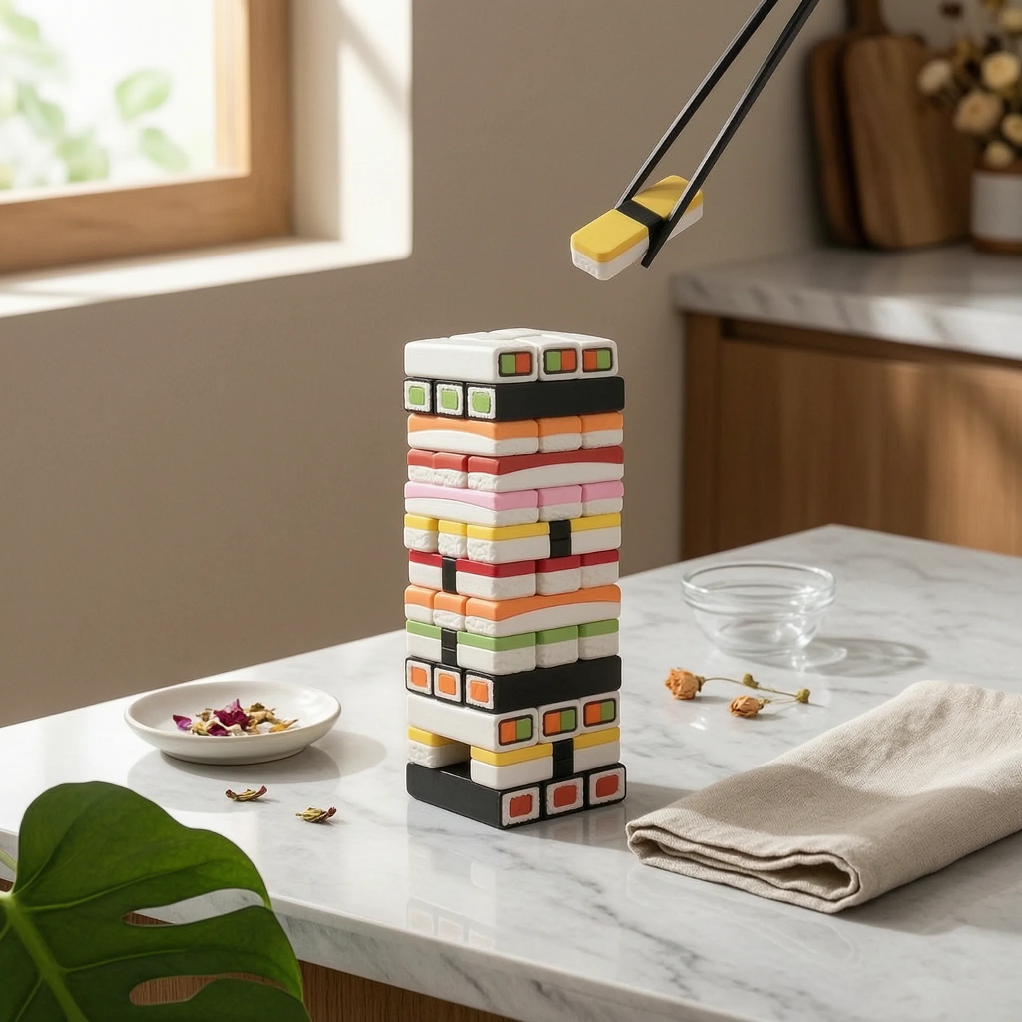 

Sushi Block Stacking Game Layered Design Sushi Stacking Game Interactive Gift Idea