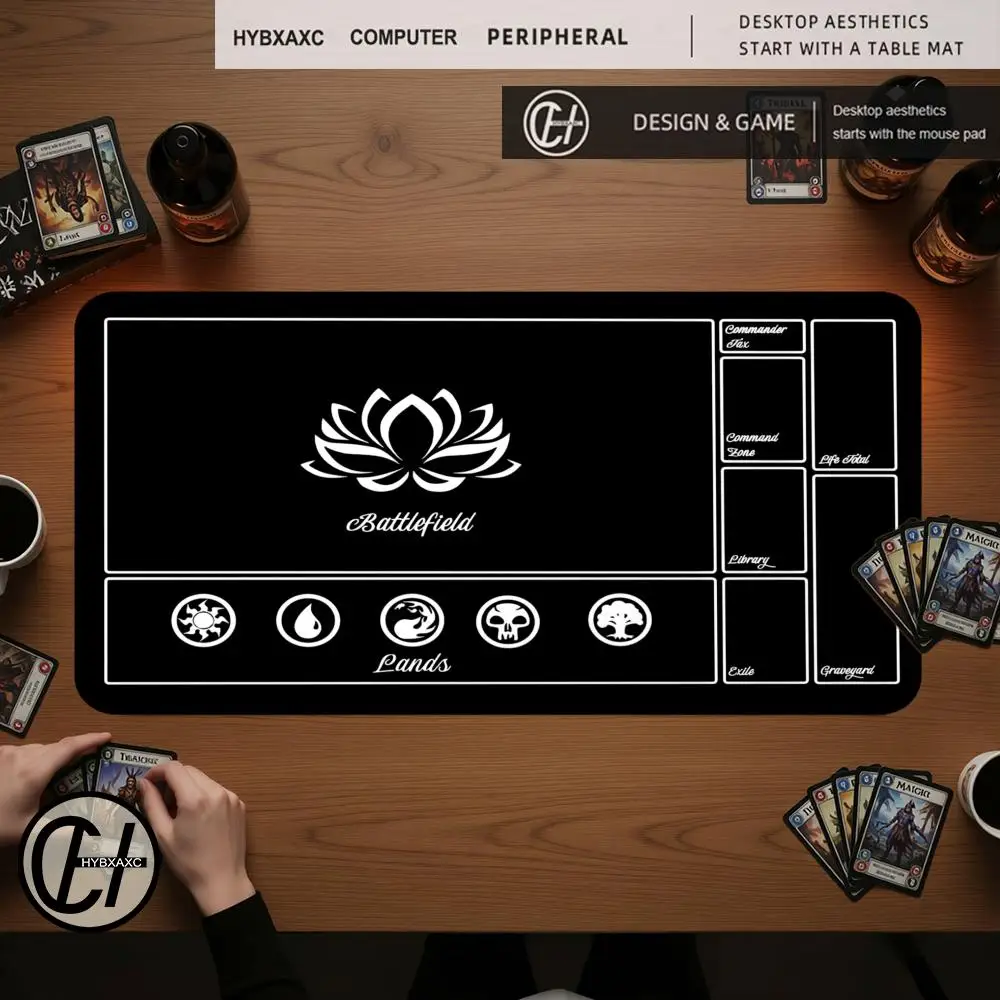 

HYBXAXC MTG Commander Playmat Black Lotus Zoned TCG Mat Non-slip Desk Pad For Trading Card Games