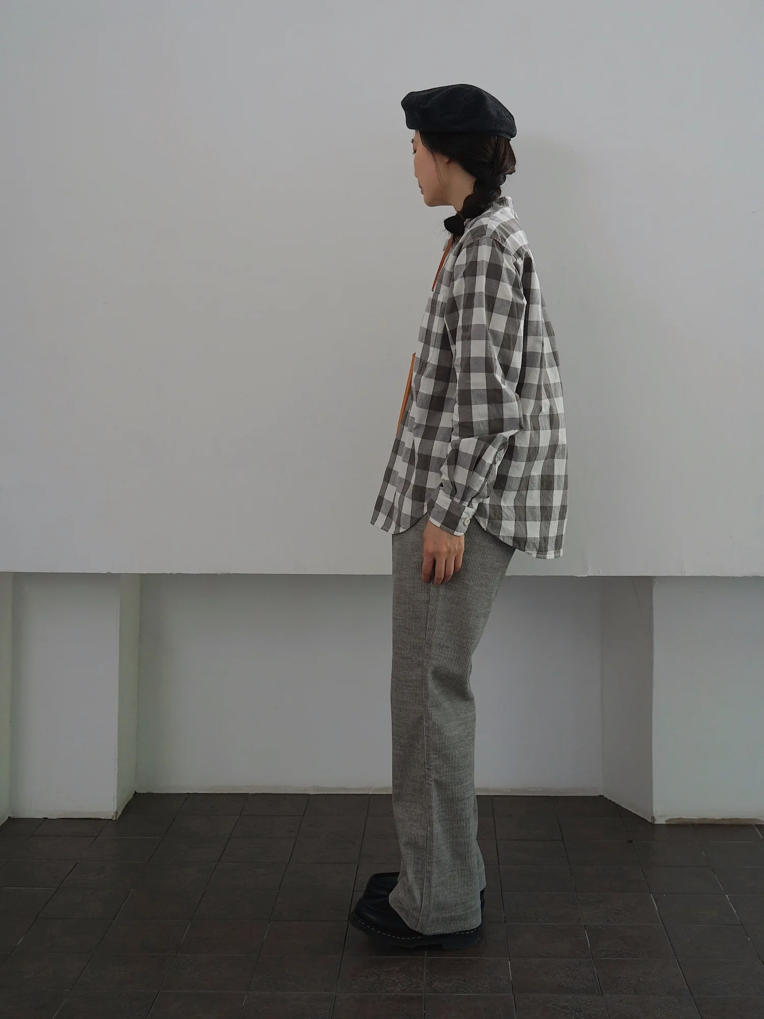 

Waed Linen Cotton Plaid irt Collar Long Sve Regular Length Commute Sle Women's Premium Faion Clothing