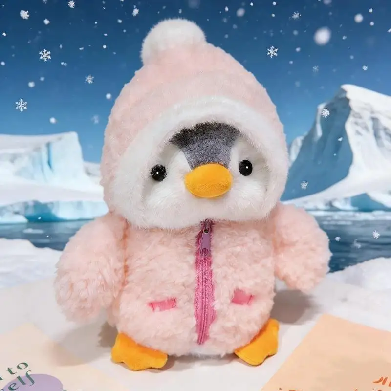 Penguin Plush Toy Fluffy Stuffed Animal Comforting Sleep Doll for Baby Kids Girls Birthday Christmas Gift