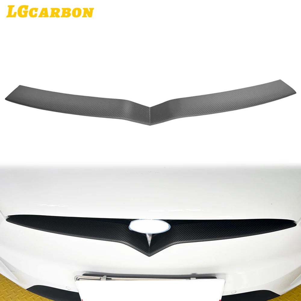 LGcarbon For Tesla Model S 2016-2022 Matte Carbon Fiber Front Center Grille Grill Cover