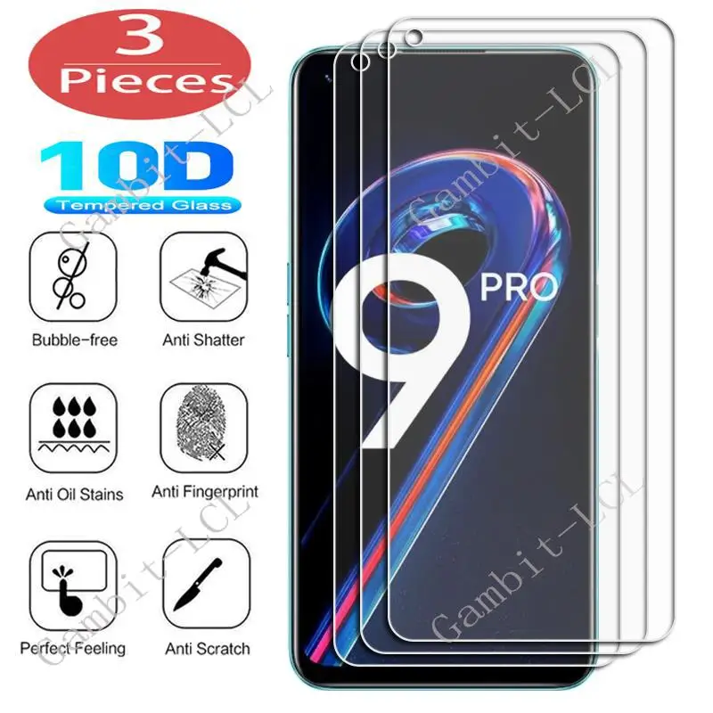 3Pcs Tempered Glass For Realme 9 4G Pro+ Plus 9i 5G Narzo 50 50A 50i Prime 30A 30 8i 8 8s 7 Global Screen Protector Cover Film