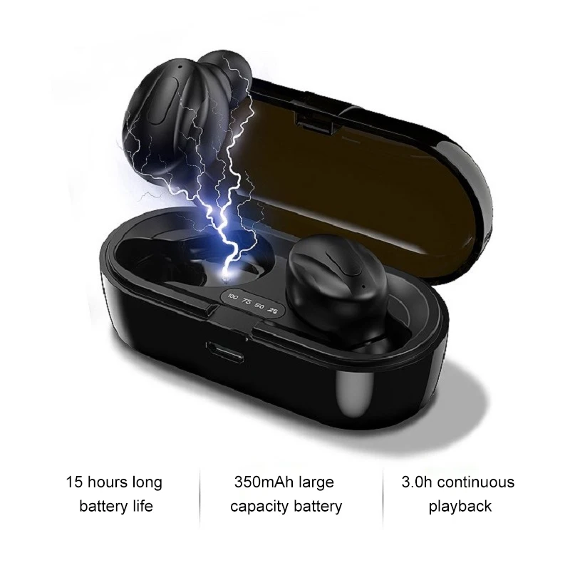 XG13 Wireless Headphones Bluetooth 5.0 TWS Waterproof Sports Headset Earphone Noise Reduction with Mic Charging Box for Games