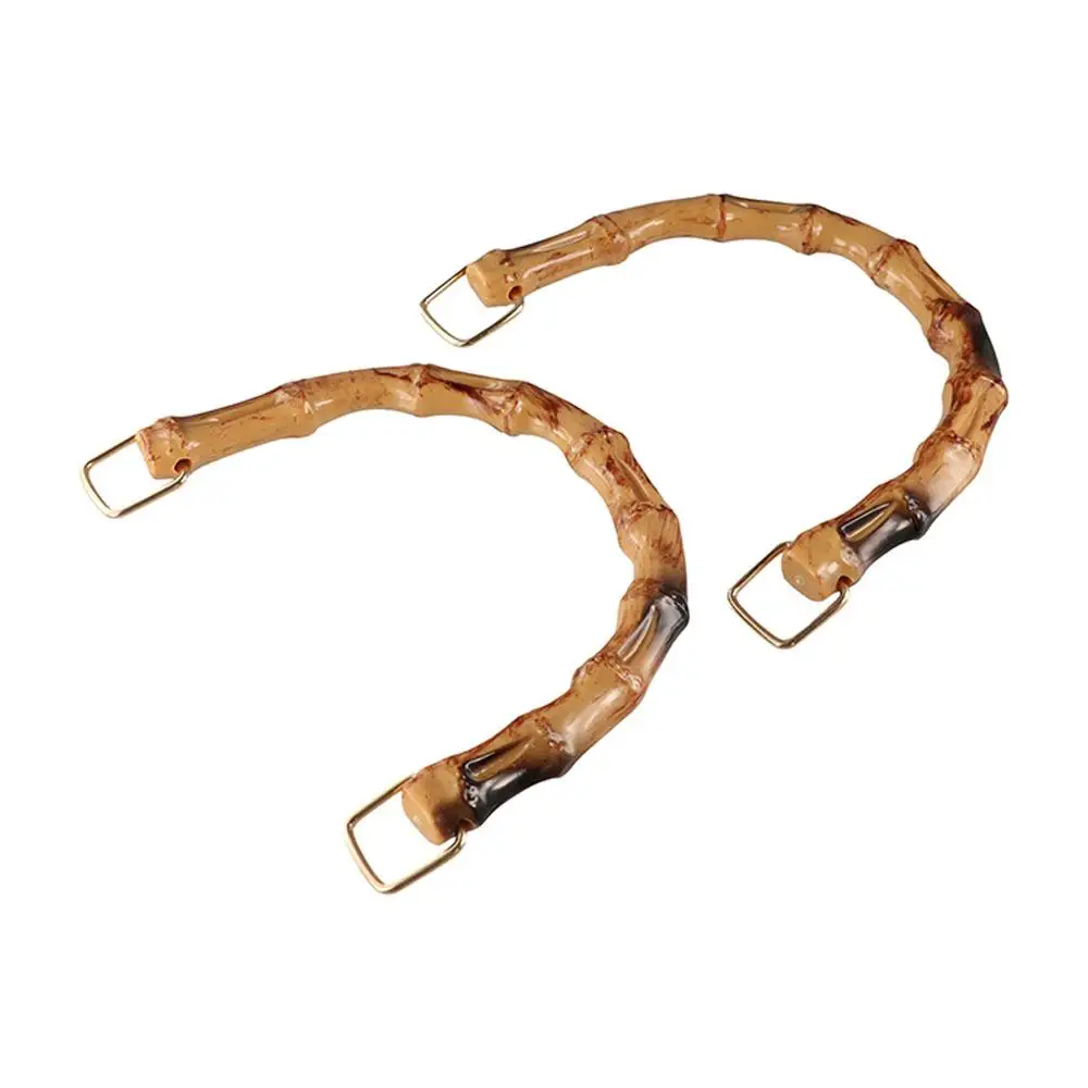 

2 шт., бамбуковые ручки из натурального золота, экзотические стильные U-образные ручки для сумки, гладкие сенсорные бамбуковые ручки для кошелька ручной работы