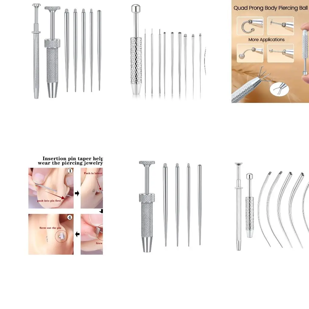  Essential Piercing Accessory Pin With Grabbers And Posts For Various Body Jewelry