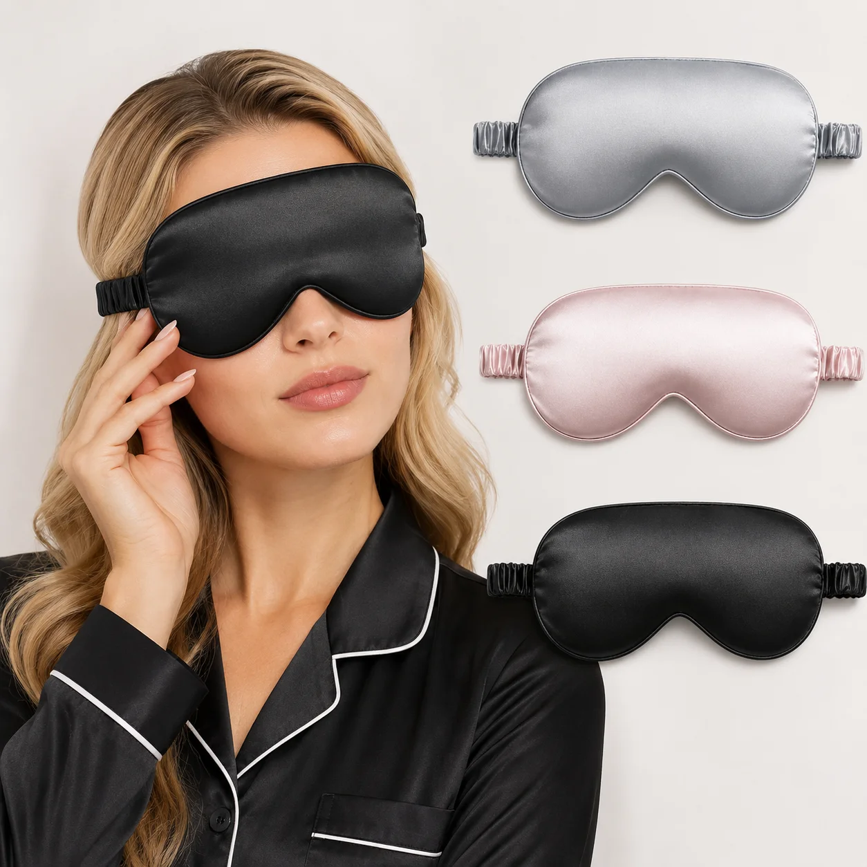 

1PCS Blackout Imitated Silk Eye Cover Mask Sleep Eyes Mask Comfortable Soft Eye Cover Sleep Night Mask Sleep Shield Care Tools