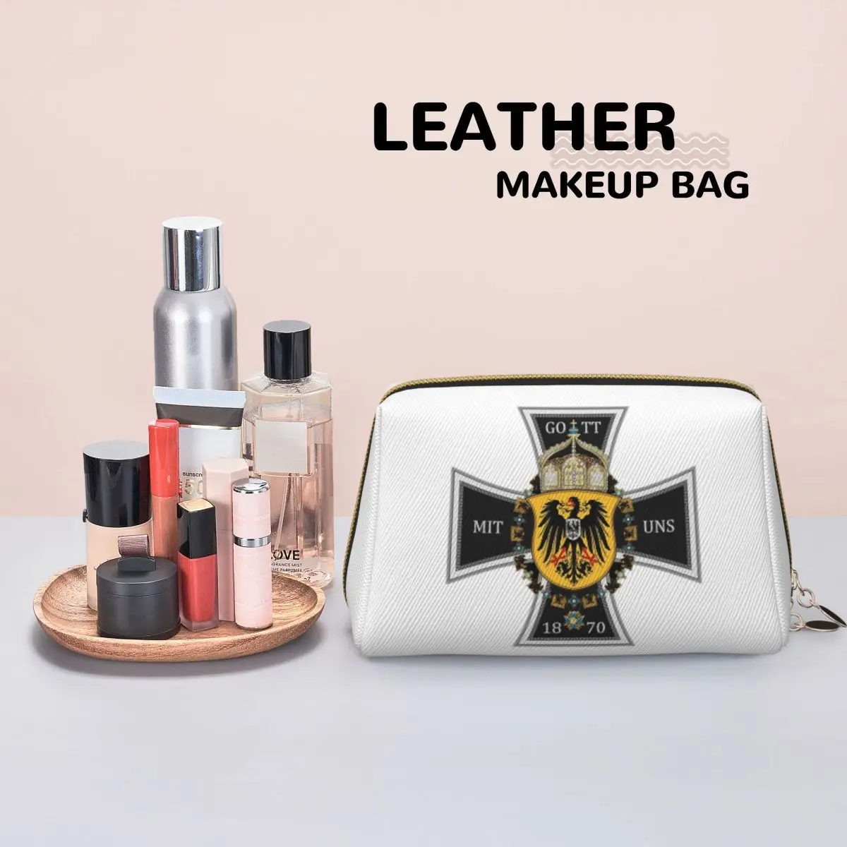 German Empire Eagle Flag  Women Cosmetic Bag Travel Makeup Organizer Pouch Toiletry Storage Dopp Kit Case