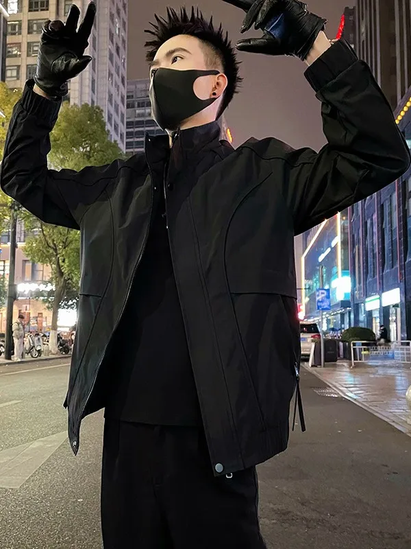 

Повседневная куртка с воротником-стойкой на молнии Bla, мужская модная новинка, топ для отдыха, мужская одежда, ветрозащитное волокно из полиэфирного волокна