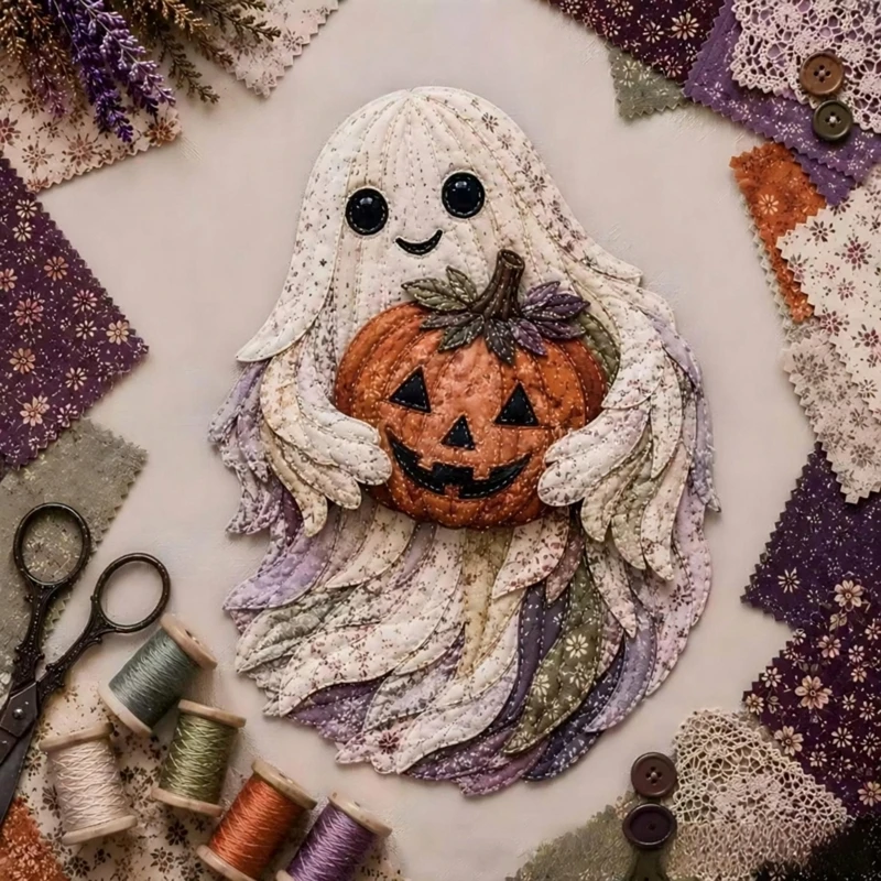 Halloween Patchwork Scrap Fabric DIY Kit Handmade Craft Sewing Set Materials Spooky Home Decor Ornament For Party Gift Art New