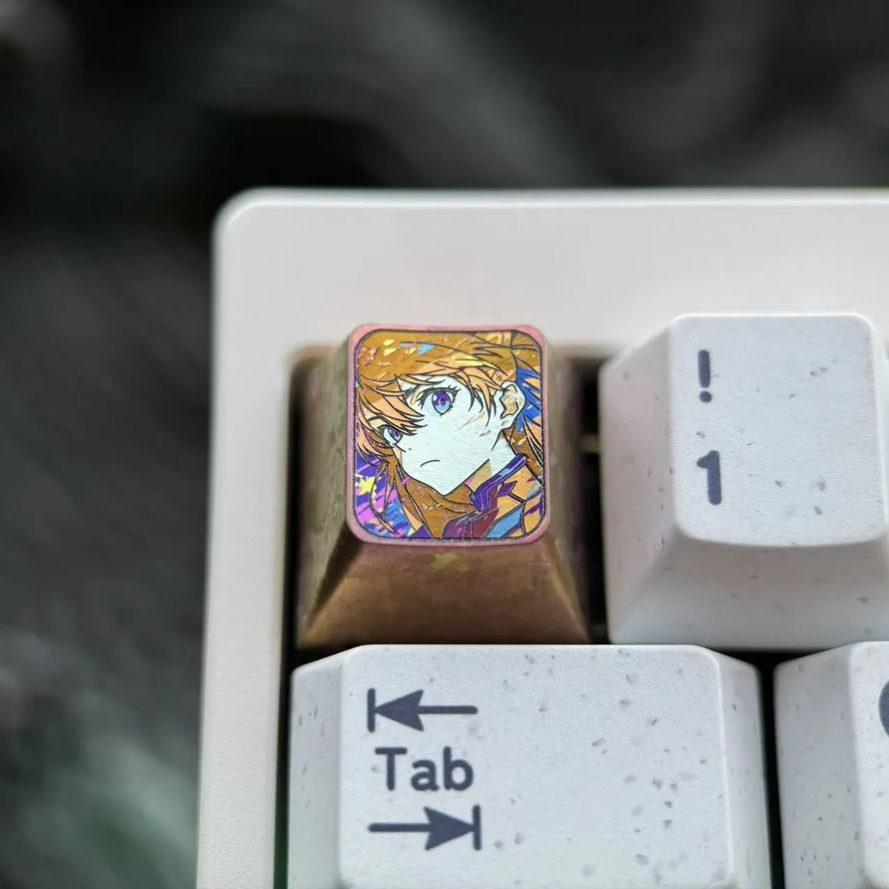 Asuka Anime Themed ESC Keycap Metal Cherry Profile Custom Original Anode Artisan Point Keycaps for Mechanical Keyboard Accessory