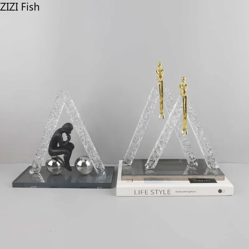 

Abstract Geometry Crystal Metal Sculpture Character Ornaments Home Decoration Crafts Desktop Display Statue Figurines Miniatures