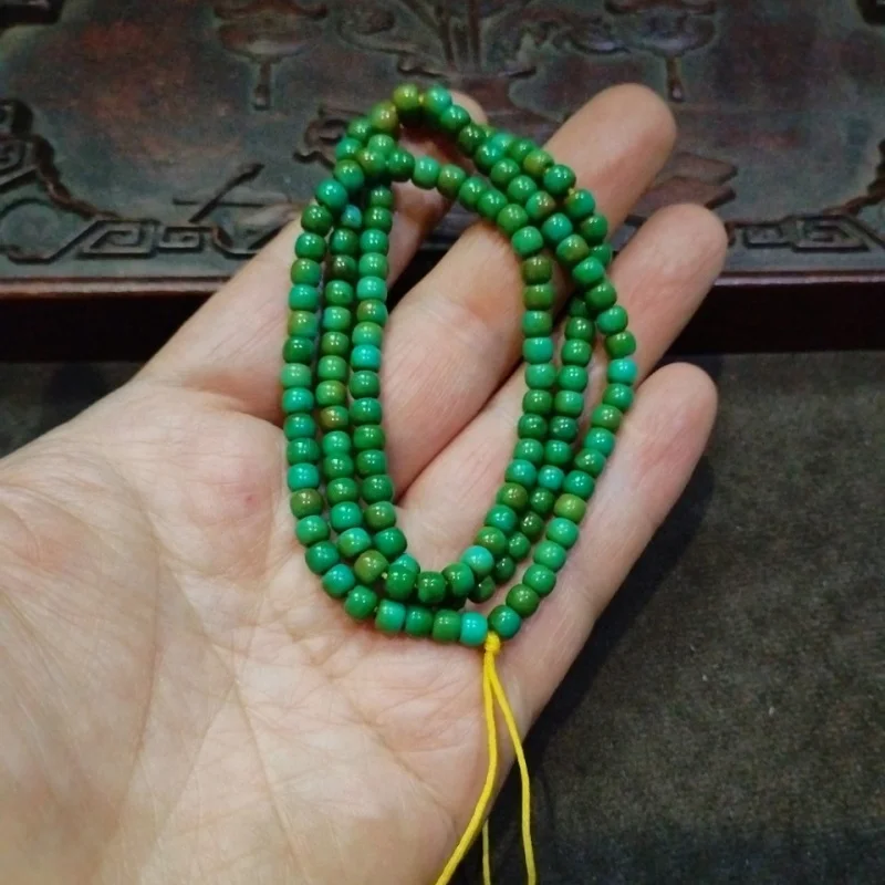 High Porcelain Turquoise Small Bead Necklace Sweater Chain Turquoise Beaded Accessories Beads