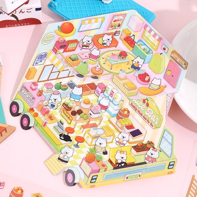 15.5*22 センチメートルモバイルキャビンリムーバブルペット高品質風景ステッカー簡単に適用できるキャビンステッカークラフトプロジェクト用