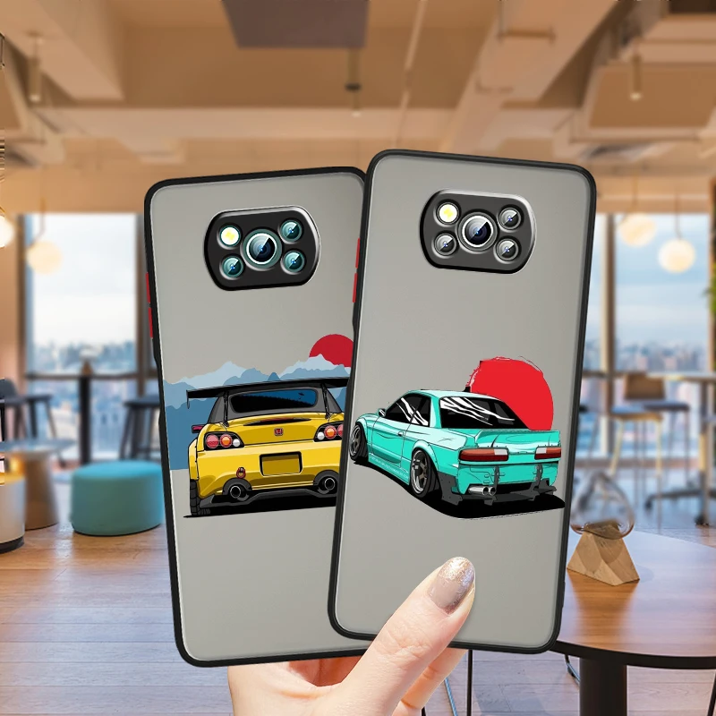 

Retro Sports Car Cool Frosted Translucent For Xiaomi Mi Poco X5 X4 X3 M6 M5S M5 M4 M3 F5 F4 F3 F6 Pro 5G Matte Phone Case