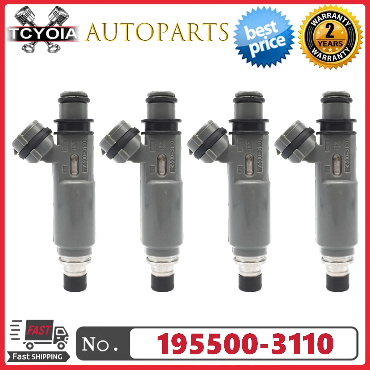 4 unids/lote 195500-3110 Z599-13-250 inyectores de combustible para Mazda 323 F BG Bj 94 PROTEGE 1.5L Mazda 1,5 1,6 1997-2001