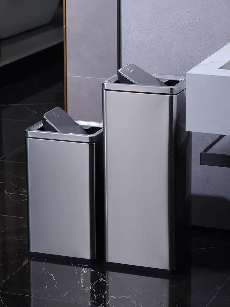 Public health restroom, toilet paper, shake cover, trash can, stainless steel vertical square flip, large commercial toilet.