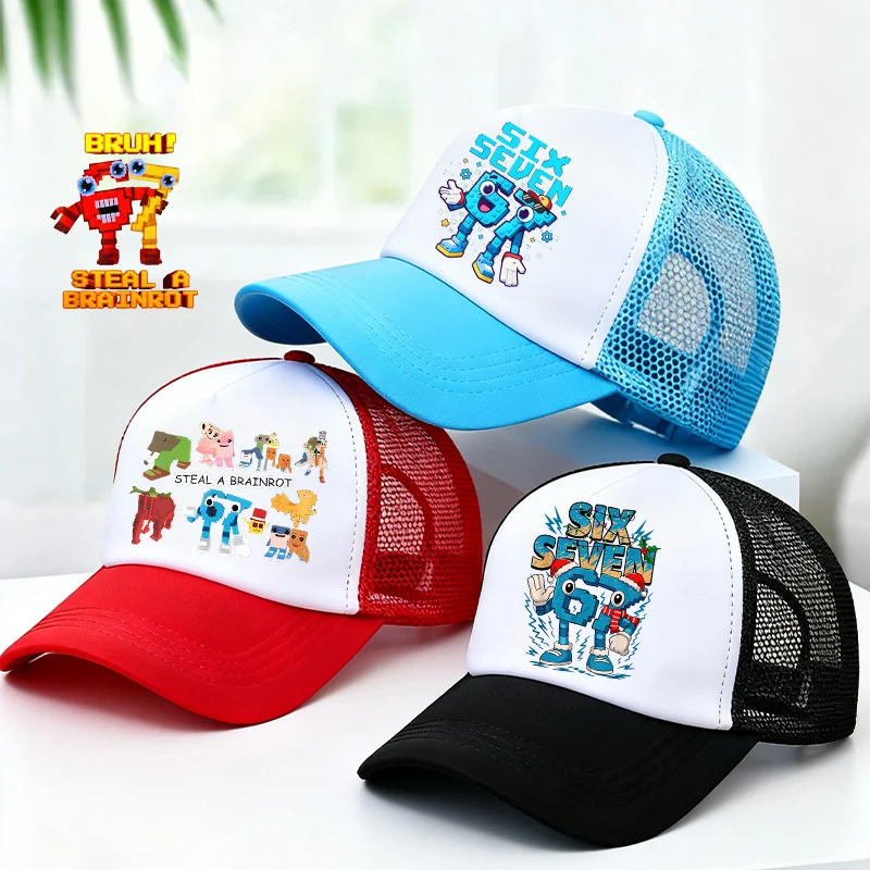 

Steal A Brainrot Boy Girl Baseball Cap Cute Anime Print Kawaii Man Outdoor Street Casual Sunshade Hat Kids Adult Party Game Gift