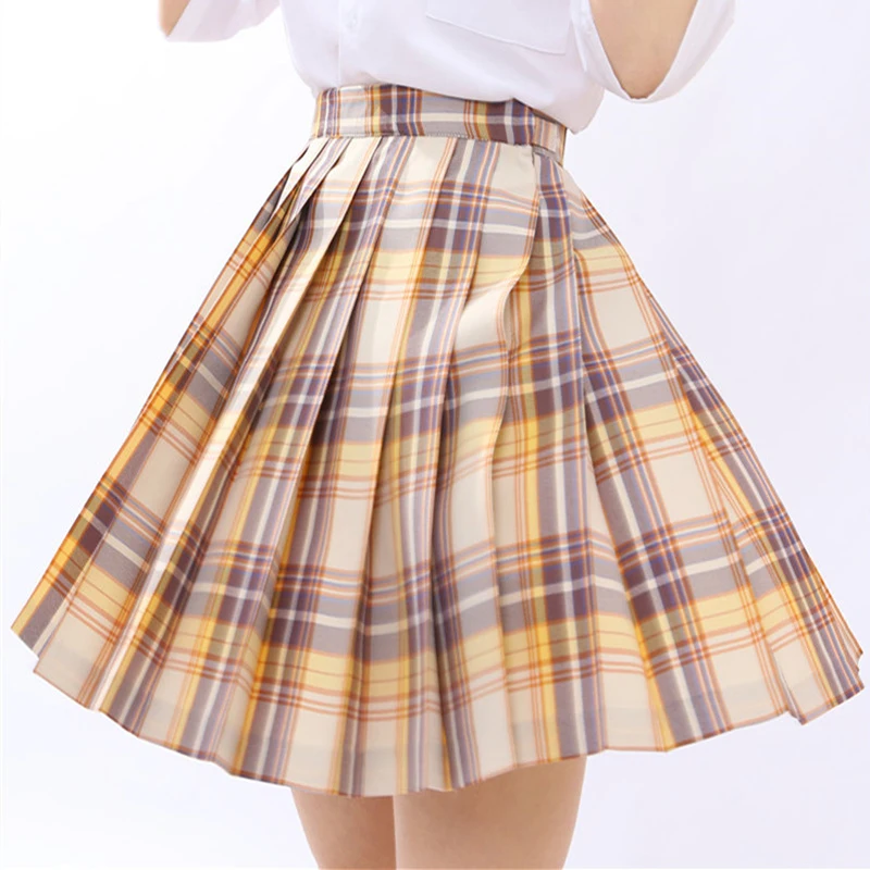 日本の高校制服韓国学生制服ブラウスプリーツスカートセーラーフルセットガールチェック柄スカート JK 制服女性のための