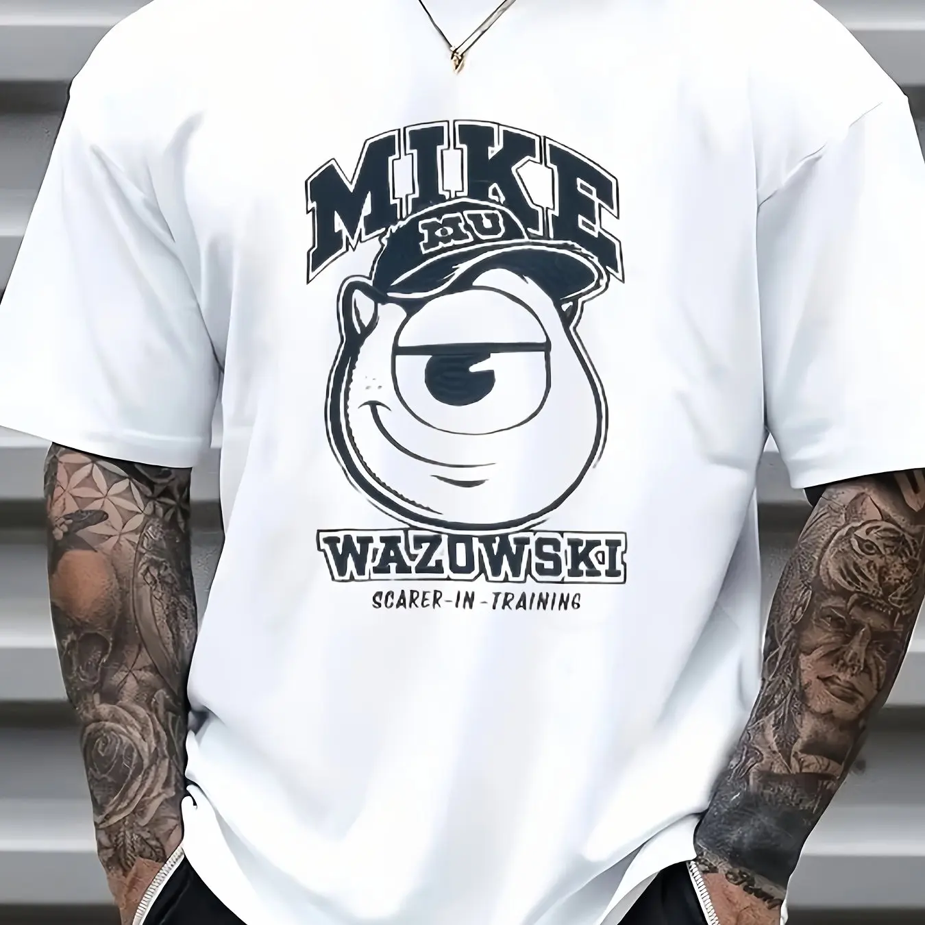 ديزني تي شيرت الوالدين والطفل الرجال قصيرة الأكمام شركة الوحش باور سلسلة فضفاضة تنفس تي شيرت الرجال والنساء