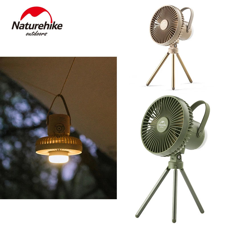 Naturehike Camping Fan Rechargeable Ultralight Multifunctional Air Circulator Wireless with Light 8000mAh Desktop Electric Fan