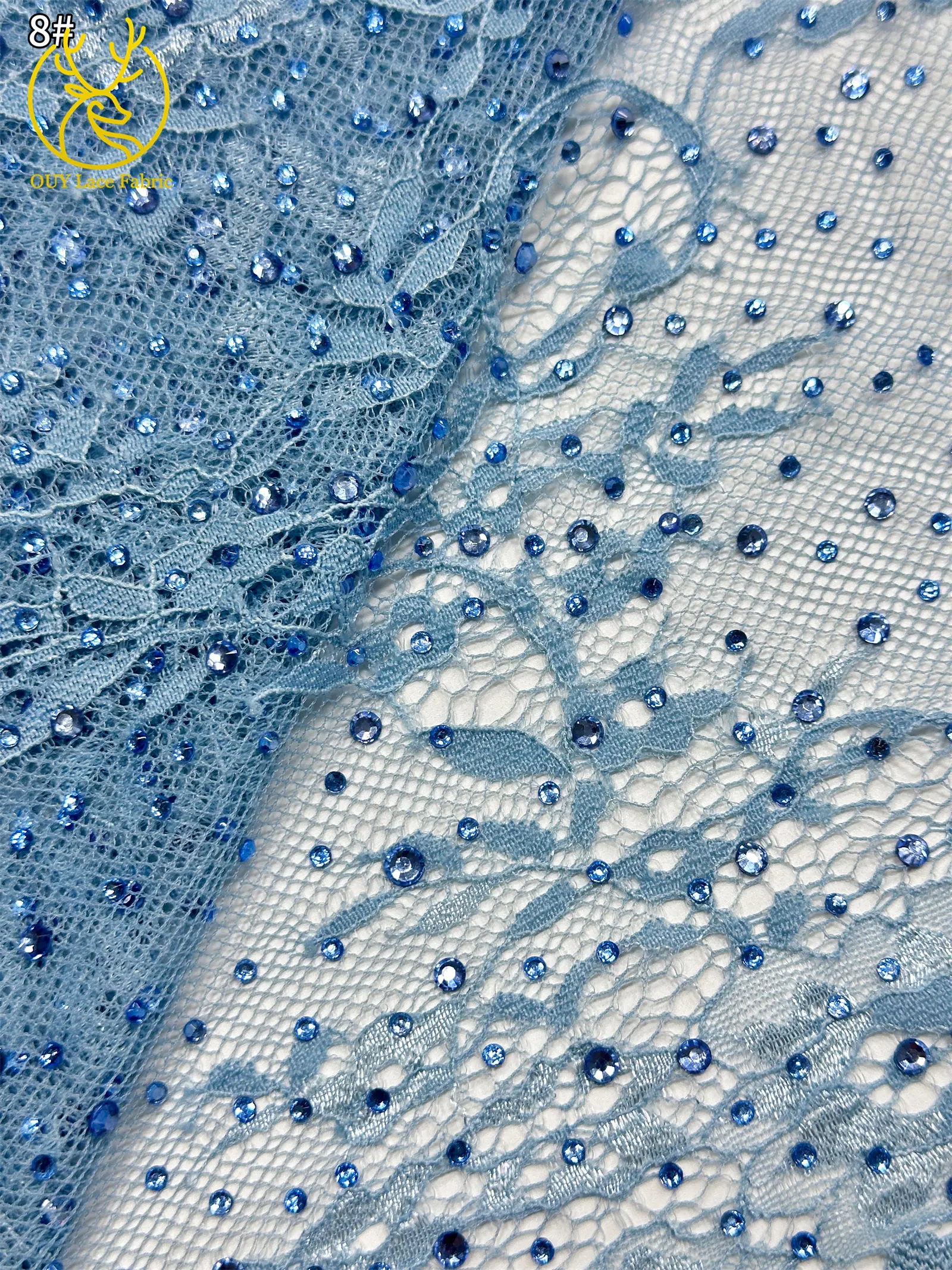 5 Yards französische Stickerei-Tüll-Diamantspitze, nigerianische afrikanische Pailletten-Perlen-Spitze für Damen, Partykleid, Hochzeitskleid, Nähen – Detail 26