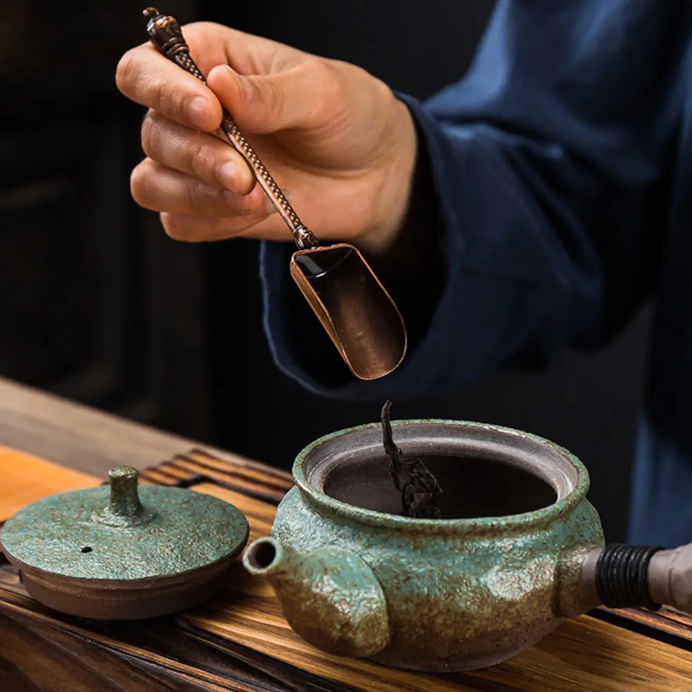 

Премиальная портативная чайная ложка с длинной ручкой в ретро-стиле для кофе, сахара, соли, муки, молока, для домашнего использования