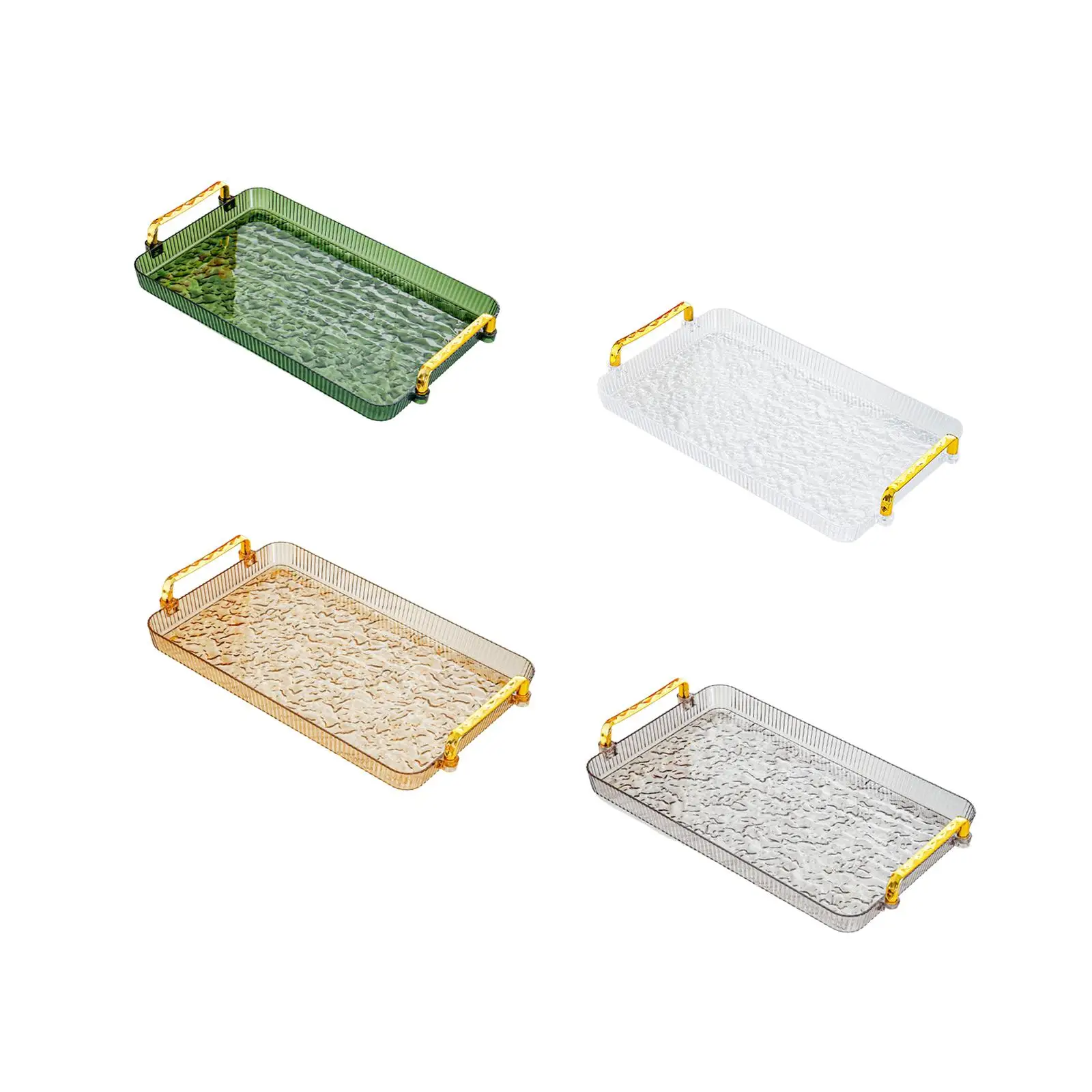 Rectangle Serving Tray with Handle Tea Tray Dinner Plate Breakfast Platter for Housewarming Bedroom Events Guest Room Hotel