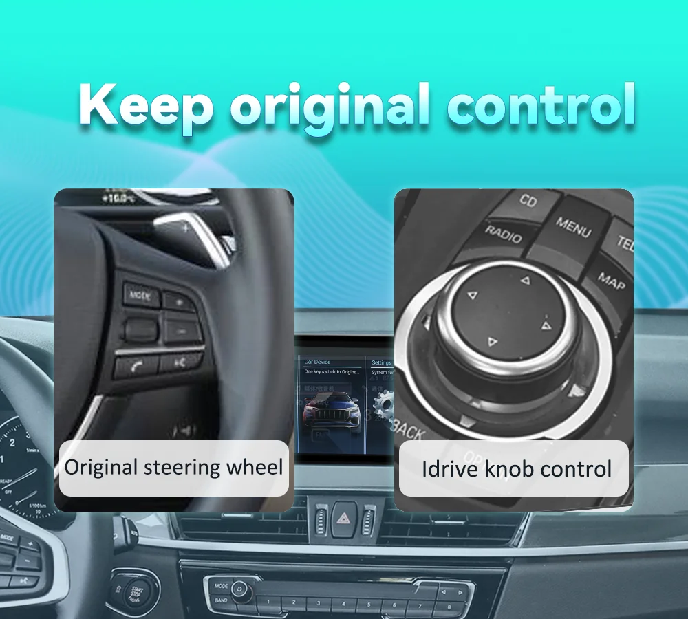 BONROAD 10,25'' Kabelloses CarPlay Android Auto Audio Autoradio Linux-System für BMW 5er Serie F10 F11 NBT CIC System GPS-Navigation Multimedia-Touchscreen-Display Stereo-Mirroring Airplay Autolink – Detail 8