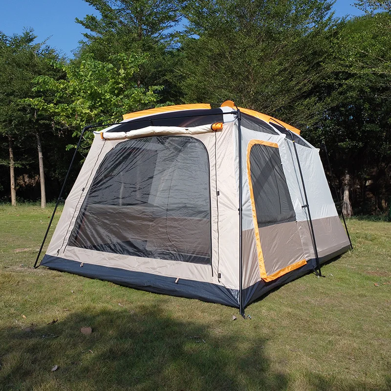 Outdoor Camping Large Family Tent 8 10 Two Story 2 Living Rooms 1 Hall High Space Waterproof Sunscreen Uv Protection Windproof